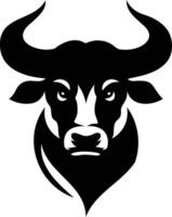 The bull head is black and white on a white background vector