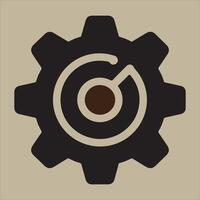 Gear and circular indicator icon vector