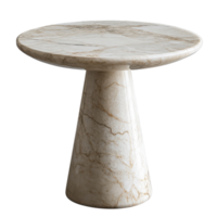 Elegant Marble Side Table Isolated for Modern Interior Design on Transparent Background png
