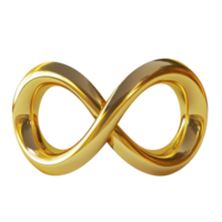 Golden Infinity Loop Representation for Design Projects on transparent background png