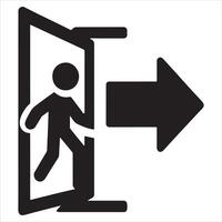 Emergency exit sign with arrow symbol vector