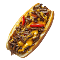 Delicious Philly Cheesesteak Ready to Enjoy on transparent background png