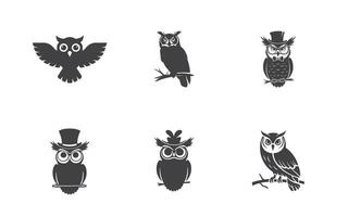 Owl Shape Illustration Set bundle collection vector