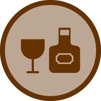 Wine Bottle and Glass Icon Design vector