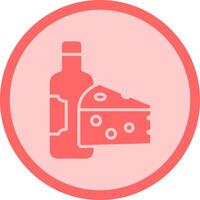 Wine and Cheese Icon Design vector