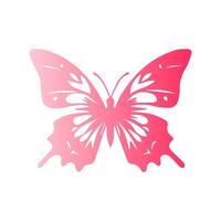 A pink butterfly on a white background vector