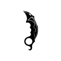Modern Survival Combat Knife on Rustic Wood Surface vector