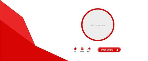Simple Red and White Subscribe Button Banner Design vector