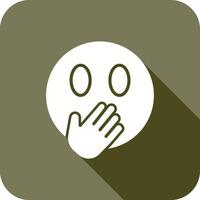 Face with Hand Over Mouth Icon Design vector