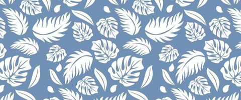 Modern tropical hand drawn floral pattern with abstract botanical seamless pattern background vector