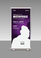 Virtual reality workshop banner design, vertical flyer virtual reality workshop technology vector