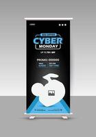 Big offer cyber Monday roll up banner design template vector