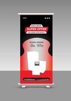 New Arrival Home Appliance roll up banner Design Template and Black Friday Mega Sale presentation banner Design Template vector