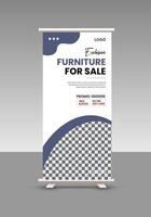 Modern Furniture Product sale Template and new furniture roll up display standee banner design template vector