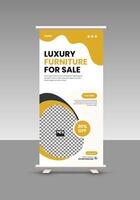 new furniture roll up display standee banner design template vector
