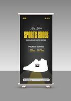 Sports shoe sale roll up Design Template design template design template or vertical banner design template vector