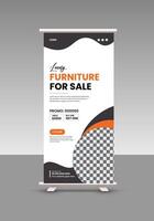 Luxury and elegant furniture sale roll up display standee banner design template vector