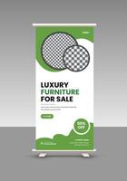 The Furniture Store roll up display standee banner design template vector