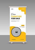 Stylish Furniture Collection Sale roll up display standee banner design template vector