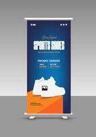 Walking shoe sale roll up Design Template design template vector