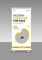 Dream home furniture roll up display standee banner design template vector