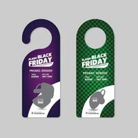 Modern and stylish Earbuds, headphone sale door hanger design with Two Color Variation Design vector