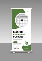 Elegant furniture sale roll up display standee banner design template vector