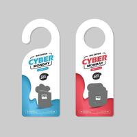 Exclusive earbuds door hanger template design with Two Color Variation Design vector