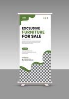 Home furniture sale roll up display standee banner design template vector