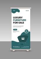 Furniture Product sale roll up display standee banner design template vector