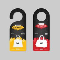 Door Hanger Template with Two-Color Design Template vector