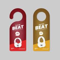 Supper headphone sale level design or headphone tag design template with two different color bundles vector
