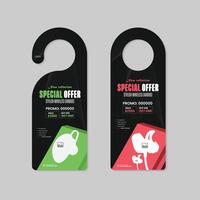 Big deal Cyber Monday door hanger design template for new product sale level and tag design Two Color Variation Design vector