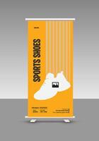 Best Collection of Men's Design for roll up banner Design, New Arrival Fashion Shoe standee banner Design Template vector
