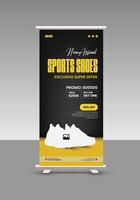 New Arrival Men's shoe roll up banner Design Template vector