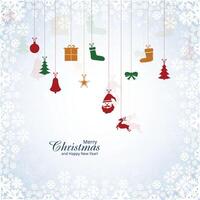 Beautiful Merry christmas greeting card with snowflakes background vector