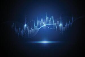 Abstract candle stick graph chart of business stock market investment trading on white background design. Bullish point, Trend of graph vector