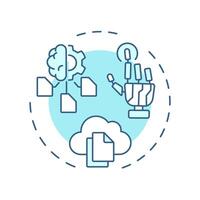Synthetic data soft blue concept icon. Type of privacy enhancing technologies. information. Round shape line illustration. Abstract idea. Graphic design. Easy to use in article vector