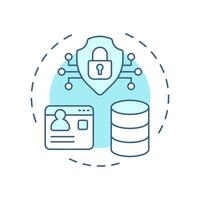 Differential privacy soft blue concept icon. Type of privacy enhancing technologies. Data security. Round shape line illustration. Abstract idea. Graphic design. Easy to use in article vector