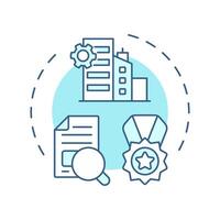 Industry expertise soft blue concept icon. Choosing factoring company. Proven specialized knowledge. Round shape line illustration. Abstract idea. Graphic design. Easy to use in article vector