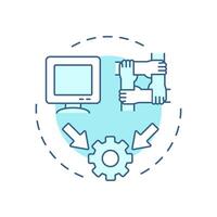 Secure multiparty computation soft blue concept icon. Type of privacy enhancing technologies. Data clean rooms. Round shape line illustration. Abstract idea. Graphic design. Easy to use in article vector