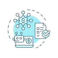 Outsourced accounts receivable soft blue concept icon. Benefits of factoring. Administrative relief. Round shape line illustration. Abstract idea. Graphic design. Easy to use in article vector