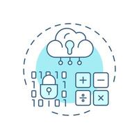 Homomorphic encryption soft blue concept icon. Type of privacy enhancing technologies. Encrypted data. Round shape line illustration. Abstract idea. Graphic design. Easy to use in article vector