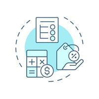 Factoring agreement terms soft blue concept icon. Choosing factoring company. Contract or agreement terms. Round shape line illustration. Abstract idea. Graphic design. Easy to use in article vector