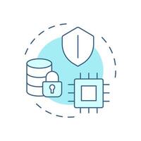Trusted execution environments soft blue concept icon. Privacy enhancing technologies. Secure data processing. Round shape line illustration. Abstract idea. Graphic design. Easy to use in article vector