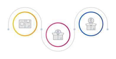 Software security testing infographic circles. Cybersecurity vulnerability. Hacking, malware. Editable thin line icons diagram process with 3 steps vector
