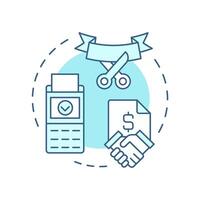 Receive final payment soft blue concept icon. Factoring process. Transaction completion and success. Round shape line illustration. Abstract idea. Graphic design. Easy to use in article vector