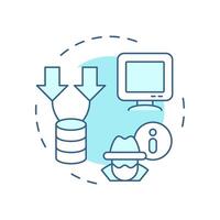 Private set intersection soft blue concept icon. Type of privacy enhancing technologies. Data comparison. Round shape line illustration. Abstract idea. Graphic design. Easy to use in article vector
