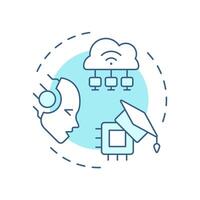 Federated learning soft blue concept icon. Privacy enhancing technologies. Decentralized machine learning. Round shape line illustration. Abstract idea. Graphic design. Easy to use in article vector