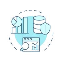 Quantitatively managed stage soft blue concept icon. Data governance maturity model. Advanced analytics. Round shape line illustration. Abstract idea. Graphic design. Easy to use in article vector